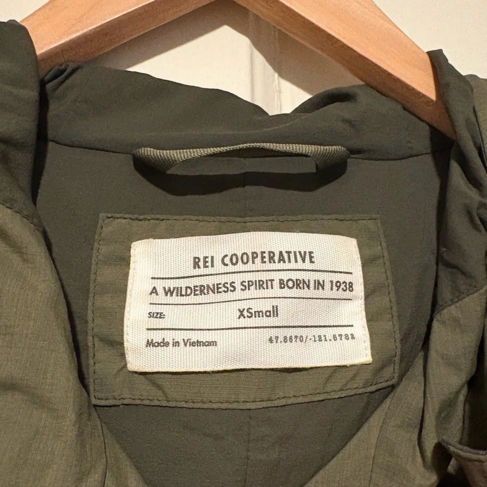 Women’s REI Olive Green Hooded Jacket - Picture 3 of 4